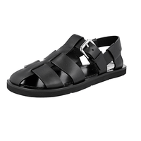 Prada Men's Black Leather Sandals 2X3007