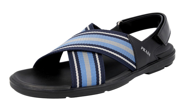 Prada Men's 2X3024 3KXR F0JPM Brushed Spazzolato Leather Sandals