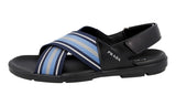 Prada Men's Black Brushed Spazzolato Leather Sandals 2X3024