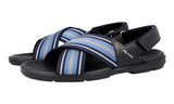 Prada Men's Black Brushed Spazzolato Leather Sandals 2X3024