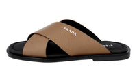 Prada Men's Brown High-Quality Saffiano Leather Sandals 2X3029