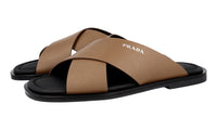 Prada Men's Brown High-Quality Saffiano Leather Sandals 2X3029