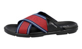 Prada Men's Red Brushed Spazzolato Sandals 2X3032