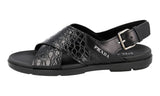 Prada Men's Black Leather Sandals 2X3033