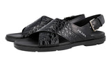 Prada Men's Black Leather Sandals 2X3033