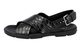 Prada Men's Black Leather Sandals 2X3033