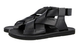 Prada Men's Black Leather Sandals 2X3048