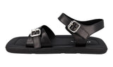 Prada Men's Black Leather Runway Laufsteg Square Eckig Sandals 2X3071
