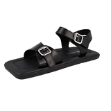 Prada Men's Black Leather Runway Laufsteg Square Eckig Sandals 2X3071