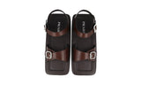 Prada Men's Brown Leather Runway Laufsteg Square Eckig Sandals 2X3071