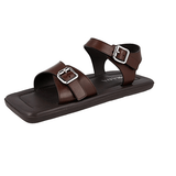 Prada Men's Brown Leather Runway Laufsteg Square Eckig Sandals 2X3071