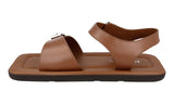 Prada Men's Brown Leather Runway Laufsteg Square Eckig Sandals 2X3071