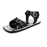 Prada Men's Black Leather Runway Laufsteg Square Eckig Sandals 2X3071