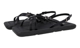 Prada Men's Black Leather Runway Laufsteg Square Eckig Sandals 2X3075