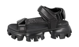 Prada Men's Black Leather Cloudbust Thunder Monolith Sandals 2X3077