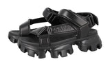 Prada Men's Black Leather Cloudbust Thunder Monolith Sandals 2X3077