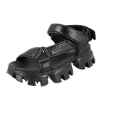 Prada Men's Black Leather Cloudbust Thunder Monolith Sandals 2X3077