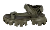 Prada Men's Green Leather Cloudbust Thunder Sport Sandals Padded Nappa Sandals 2X3077