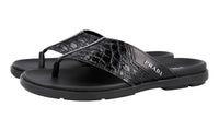 Prada Men's Black Leather Sandals 2Y3057