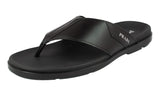 Prada Men's 2Y3057 OVD F0002 Brushed Spazzolato Leather Sandals