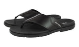 Prada Men's Black Brushed Spazzolato Leather Thong Sandals 2Y3057