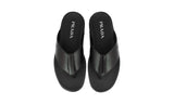 Prada Men's Black Brushed Spazzolato Leather Thong Sandals 2Y3057