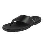 Prada Men's Black Brushed Spazzolato Leather Thong Sandals 2Y3057