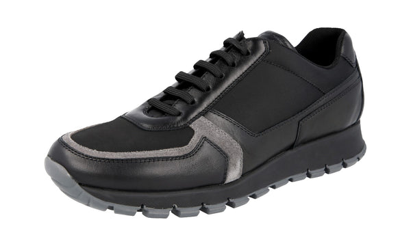 Prada Women's 3E6026 3G49 F0002 Heavy-Duty Rubber Sole Leather Sneaker