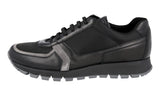 Prada Women's Black Heavy-Duty Rubber Sole Leather Matchrace Sneaker 3E6026