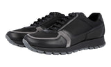 Prada Women's Black Heavy-Duty Rubber Sole Leather Matchrace Sneaker 3E6026