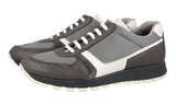 Prada Women's Grey Leather Nylon Prax Sneaker 3E6026
