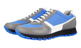 Prada Women's Blue Heavy-Duty Rubber Sole Leather Matchrace Sneaker 3E6026