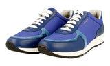 Prada Women's Blue Leather Mesh Running Sneaker 3E6183