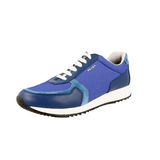 Prada Women's Blue Leather Mesh Running Sneaker 3E6183