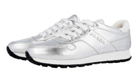 Prada Women's Silver Leather Matchrace Sneaker 3E6412