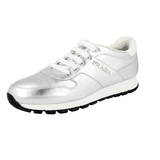 Prada Women's Silver Leather Matchrace Sneaker 3E6412