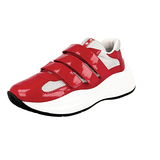 Prada Women's Red Leather Americas Cup Chunky Sneaker 3E6441