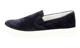 Prada Women's Blue Leather Downtown Slip-on Sneaker 3S5802