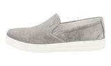 Prada Women's Grey Leather Downtown Slip-on Sneaker 3S5802