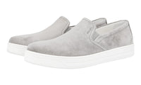 Prada Women's Grey Leather Slip-on Sneaker 3S5802