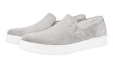 Prada Women's Grey Leather Downtown Slip-on Sneaker 3S5802