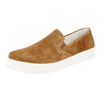 Prada Women's Brown Leather Downtown Slip-on Sneaker 3S5802
