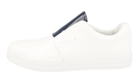 Prada Women's White Brushed Spazzolato Leather Slip-on Sneaker 3S6047