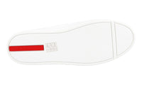 Prada Women's White Brushed Spazzolato Leather Slip-on Sneaker 3S6047