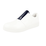 Prada Women's White Brushed Spazzolato Leather Downtown Slip-on Sneaker 3S6047
