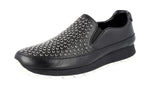 Prada Women's 3S6104 3ON8 F0002 Heavy-Duty Rubber Sole Leather Sneaker