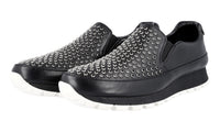 Prada Women's Black Leather Slip-on Sneaker 3S6104