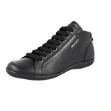 Prada Women's Black Saffiano Leather Mid-top Sneaker 3T5621