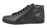 Prada Women's Black High-Quality Saffiano Leather High-Top Sneaker 3T5893