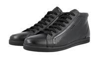 Prada Women's Black High-Quality Saffiano Leather High-Top Sneaker 3T5893